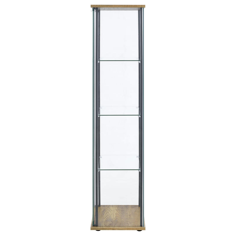 Bellatrix 3-shelf Clear Glass Curio Cabinet Mango - 950172MGO