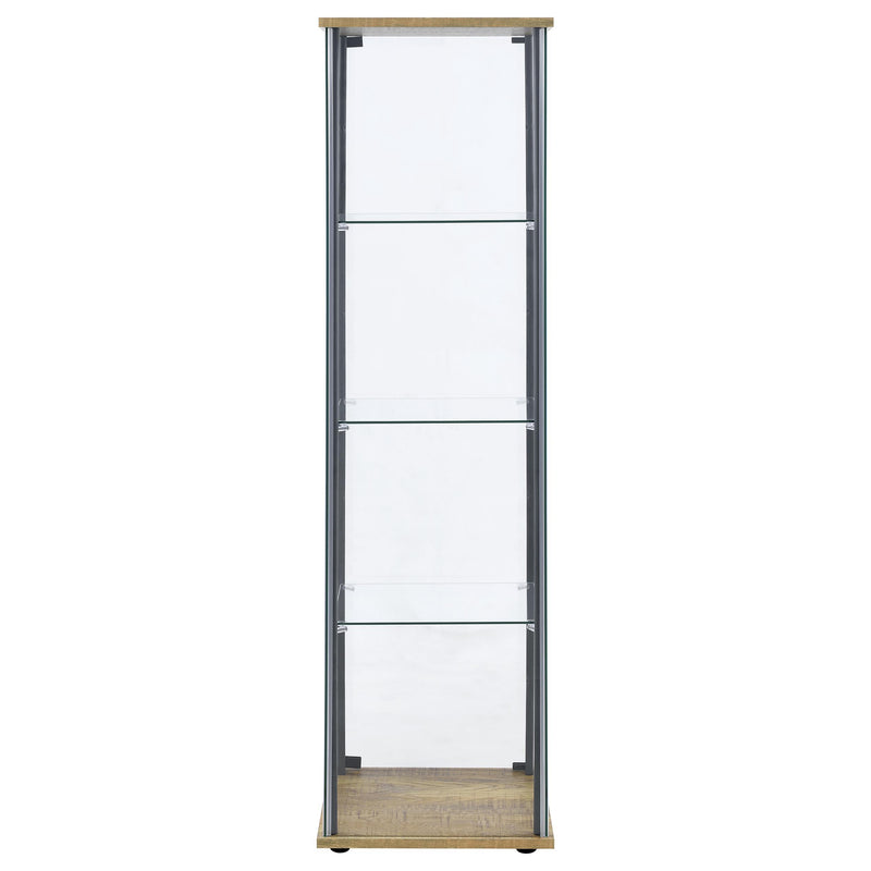 Bellatrix 3-shelf Clear Glass Curio Cabinet Mango - 950172MGO