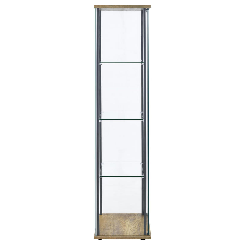 Bellatrix 3-shelf Clear Glass Curio Cabinet Mango - 950172MGO