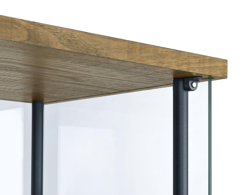Bellatrix 3-shelf Clear Glass Curio Cabinet Mango - 950172MGO