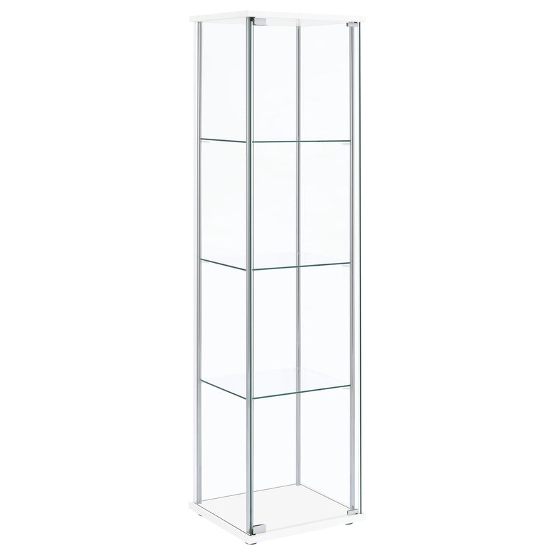 Bellatrix 3-shelf Clear Glass Curio Cabinet White - 951072