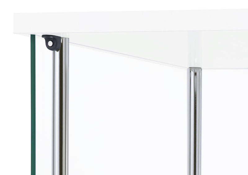 Bellatrix 3-shelf Clear Glass Curio Cabinet White - 951072