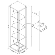 Bellatrix 3-shelf Clear Glass Curio Cabinet White - 951072