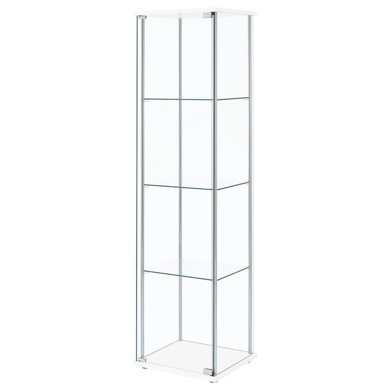 Bellatrix 3-shelf Clear Glass Curio Cabinet White - 951072