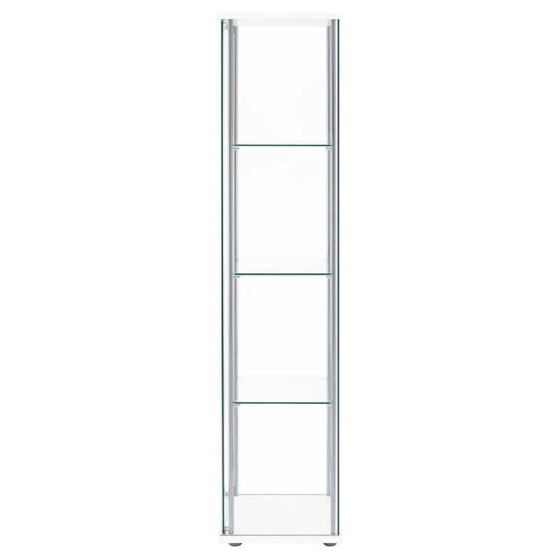 Bellatrix 3-shelf Clear Glass Curio Cabinet White - 951072
