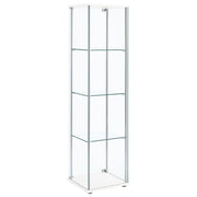 Bellatrix 3-shelf Clear Glass Curio Cabinet White - 951072