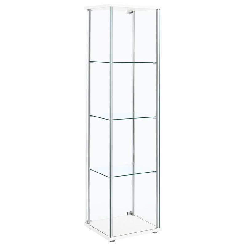 Bellatrix 3-shelf Clear Glass Curio Cabinet White - 951072