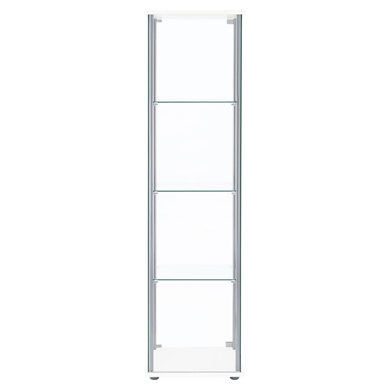 Bellatrix 3-shelf Clear Glass Curio Cabinet White - 951072