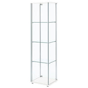 Bellatrix 3-shelf Clear Glass Curio Cabinet White - 951072