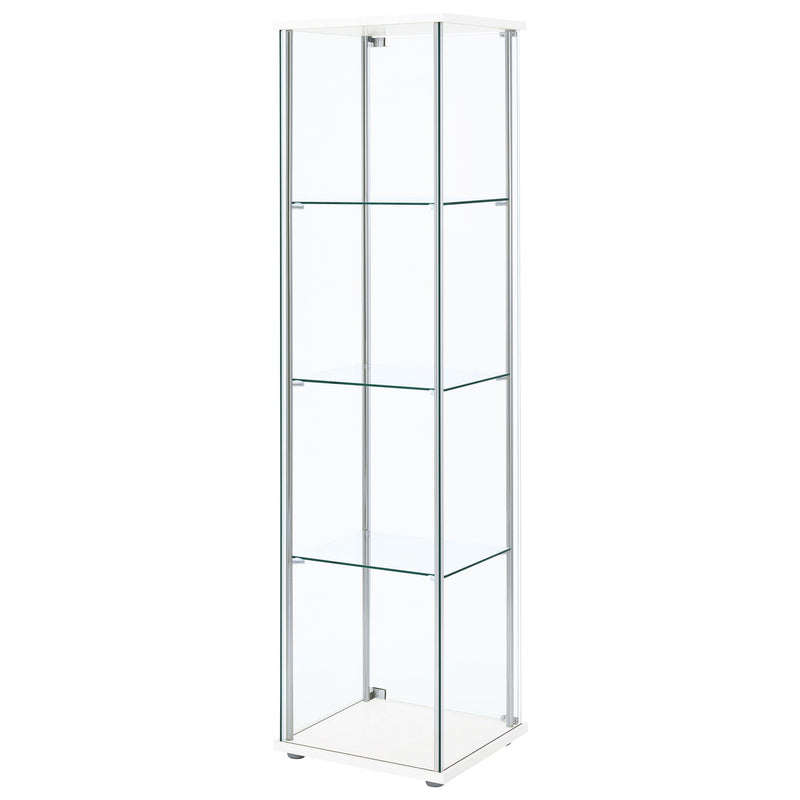 Bellatrix 3-shelf Clear Glass Curio Cabinet White - 951072