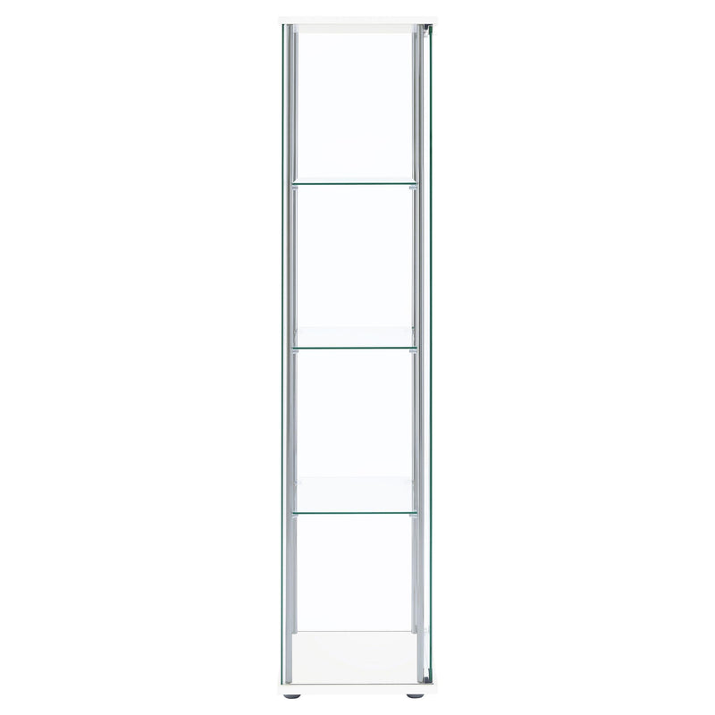 Bellatrix 3-shelf Clear Glass Curio Cabinet White - 951072
