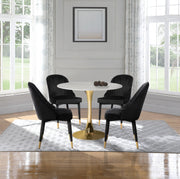 Belle Velvet Upholstered Dining Chair in Black, Set of 2 - 811Black-C