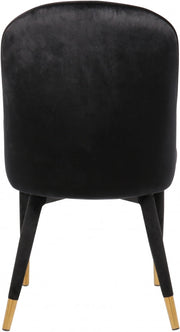 Belle Velvet Upholstered Dining Chair in Black, Set of 2 - 811Black-C