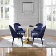 Belle Velvet Upholstered Dining Chair in Blue, Set of 2 - 811Navy-C