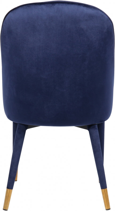Belle Velvet Upholstered Dining Chair in Blue, Set of 2 - 811Navy-C