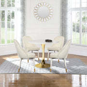 Belle Velvet Upholstered Dining Chair in Cream, Set of 2 - 811Cream-C