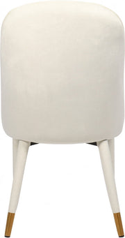 Belle Velvet Upholstered Dining Chair in Cream, Set of 2 - 811Cream-C