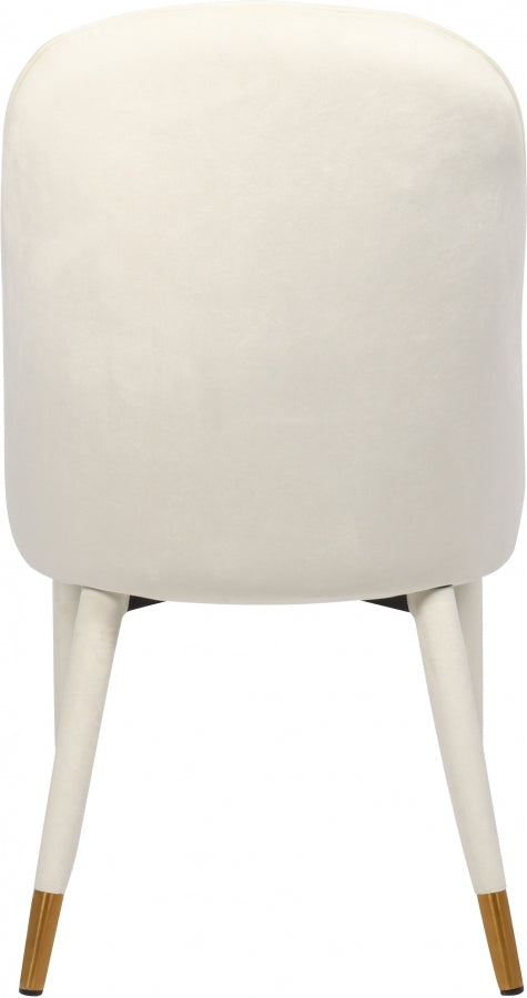 Belle Velvet Upholstered Dining Chair in Cream, Set of 2 - 811Cream-C