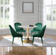 Belle Velvet Upholstered Dining Chair in Green, Set of 2 - 811Green-C