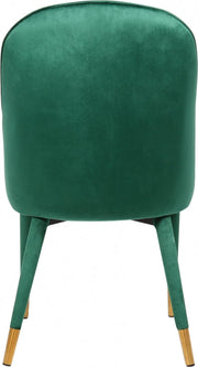 Belle Velvet Upholstered Dining Chair in Green, Set of 2 - 811Green-C