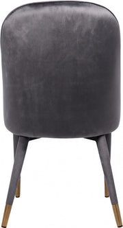 Belle Velvet Upholstered Dining Chair in Grey, Set of 2 - 811Grey-C