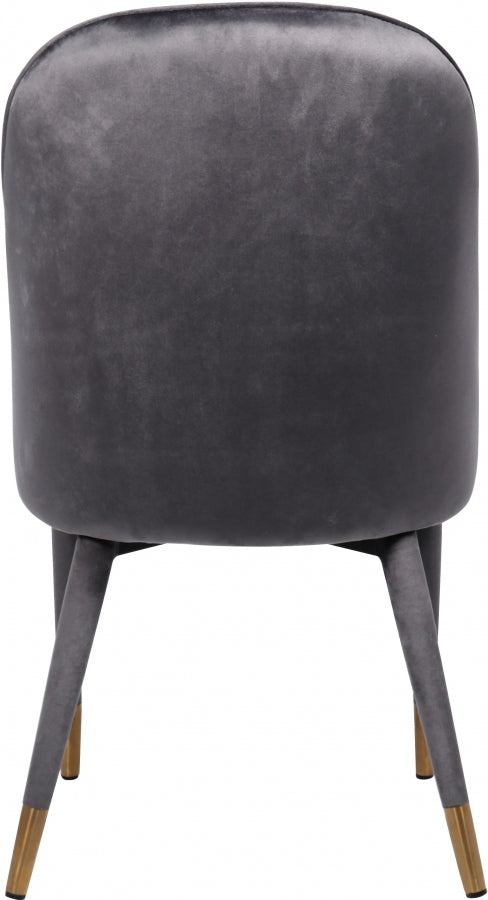 Belle Velvet Upholstered Dining Chair in Grey, Set of 2 - 811Grey-C
