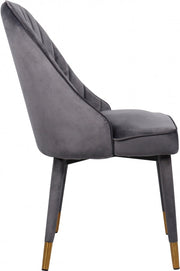 Belle Velvet Upholstered Dining Chair in Grey, Set of 2 - 811Grey-C