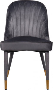 Belle Velvet Upholstered Dining Chair in Grey, Set of 2 - 811Grey-C