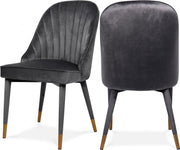 Belle Velvet Upholstered Dining Chair in Grey, Set of 2 - 811Grey-C