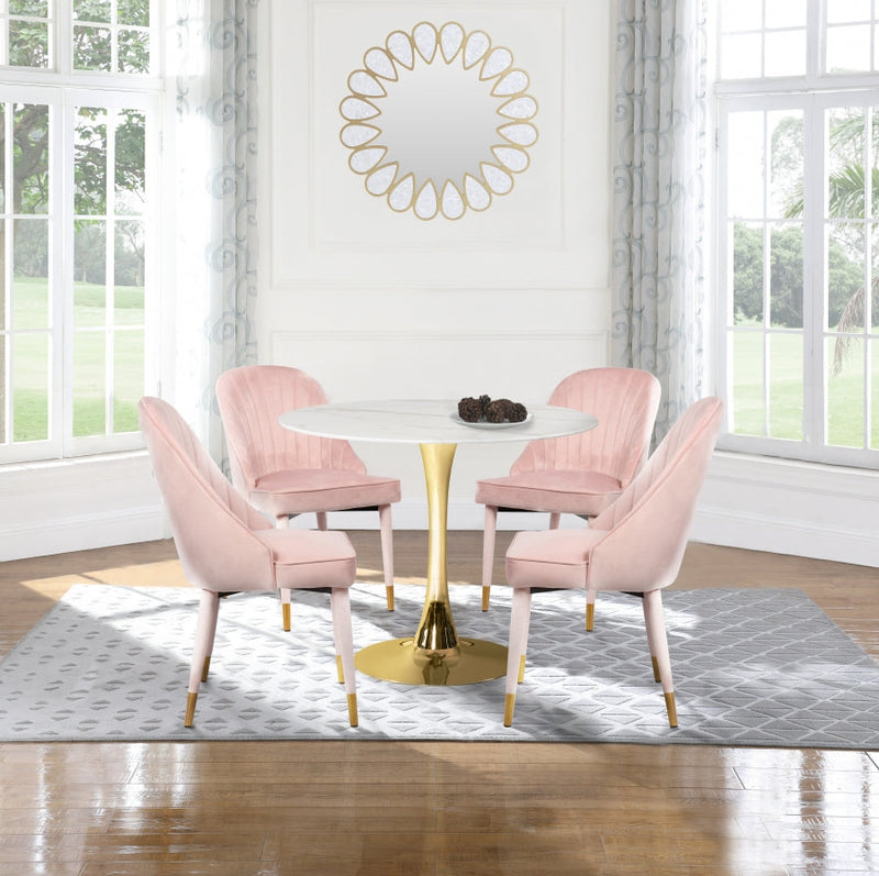 Belle Velvet Upholstered Dining Chair in Pink, Set of 2 - 811Pink-C