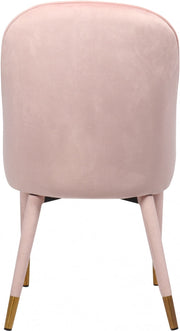 Belle Velvet Upholstered Dining Chair in Pink, Set of 2 - 811Pink-C