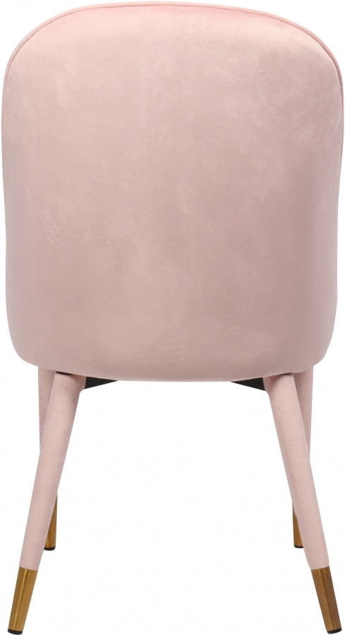 Belle Velvet Upholstered Dining Chair in Pink, Set of 2 - 811Pink-C