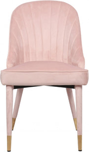 Belle Velvet Upholstered Dining Chair in Pink, Set of 2 - 811Pink-C