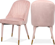 Belle Velvet Upholstered Dining Chair in Pink, Set of 2 - 811Pink-C