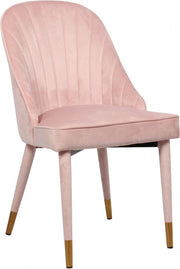 Belle Velvet Upholstered Dining Chair in Pink, Set of 2 - 811Pink-C
