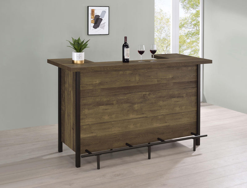 Bellemore Freestanding Home Bar Wine Cabinet Rustic Oak - 182104