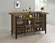 Bellemore Freestanding Home Bar Wine Cabinet Rustic Oak - 182104