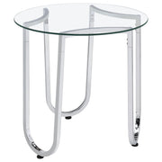 Beller 2-piece Round Tempered Glass Top Coffee Table Set Chrome - 710908-S2