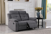 Bellinda - Gray Manual Recliner Loveseat with Pillow-Top Armrest - L604-L