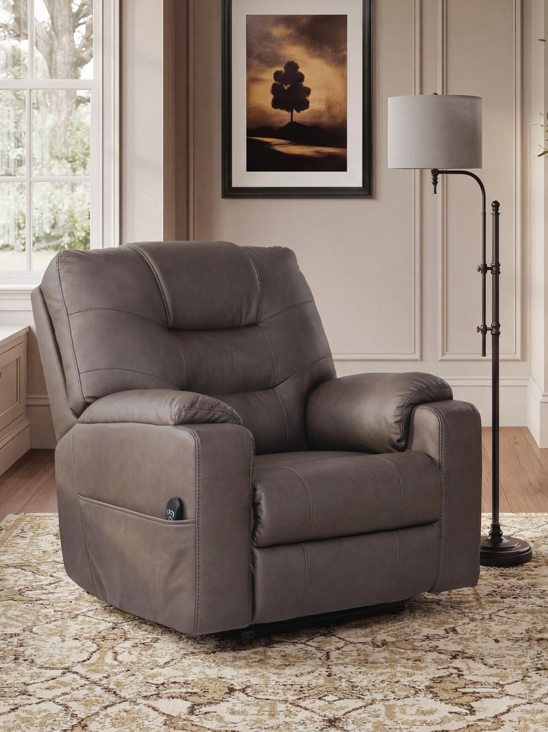 Belmone Pike Gunmetal Power Lift Recliner - PC2280512