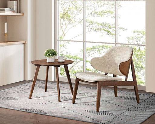 Belp Walnut/Beige Accent Chair - FM-AC201WN