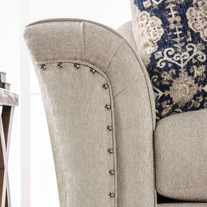 Belsize Beige/Navy Loveseat - SM6438-LV