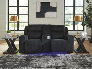 Belvarrow Black Power Reclining Loveseat with Console - PC6420218
