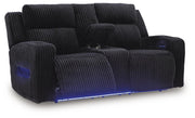 Belvarrow Black Power Reclining Loveseat with Console - PC6420218