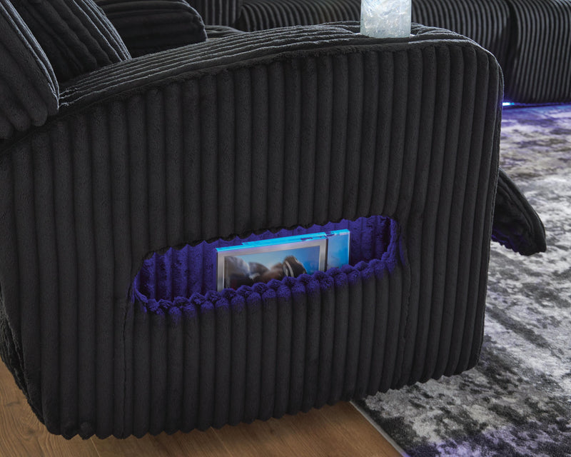 Belvarrow Black Power Reclining Loveseat with Console - PC6420218