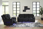 Belvarrow Black Power Reclining Sofa and Loveseat - PC64202U1