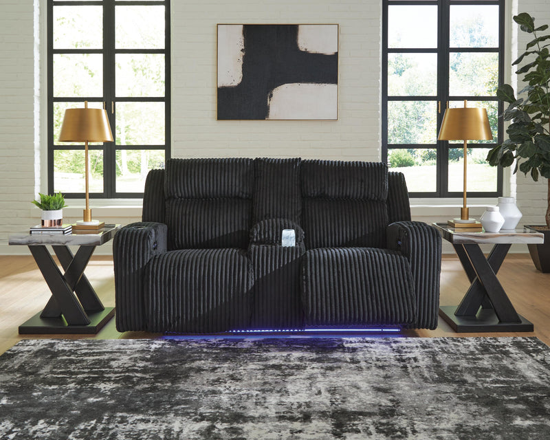 Belvarrow Black Power Reclining Sofa and Loveseat - PC64202U1