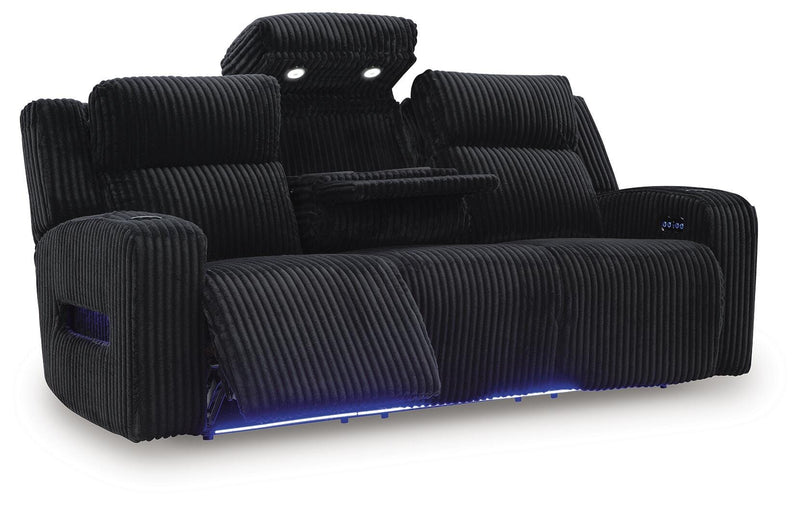 Belvarrow Black Power Reclining Sofa and Loveseat - PC64202U1