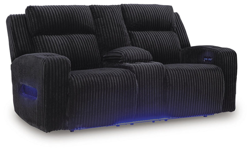 Belvarrow Black Power Reclining Sofa and Loveseat - PC64202U1