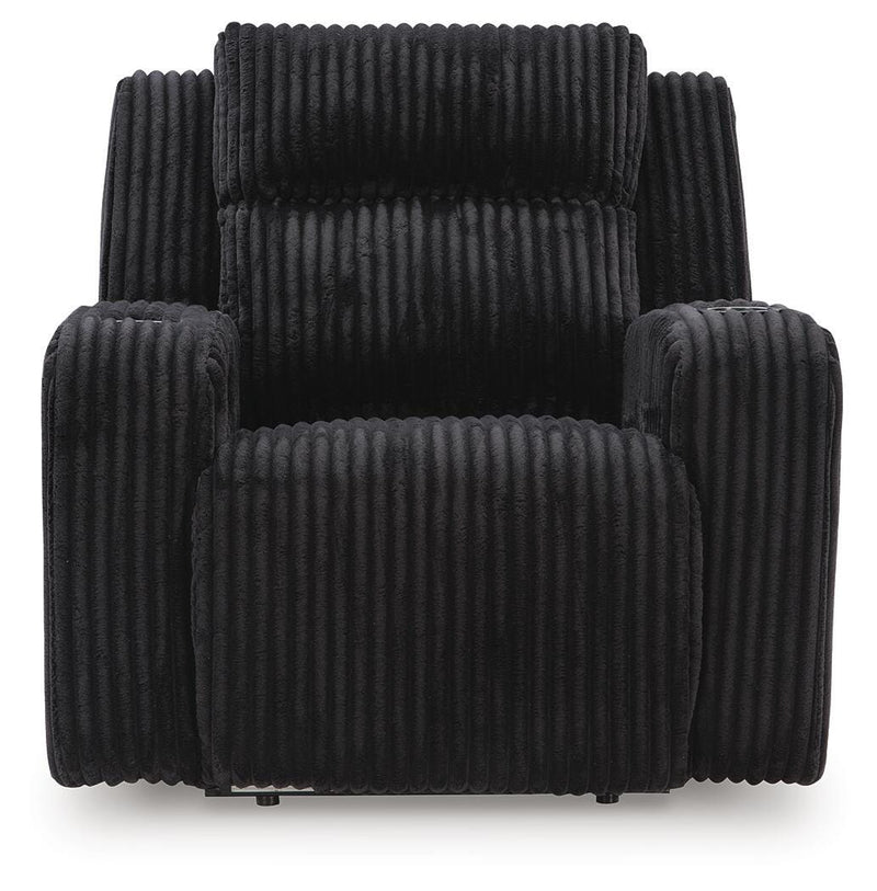 Belvarrow Black Power Reclining Sofa and Power Recliner - PC64202U2